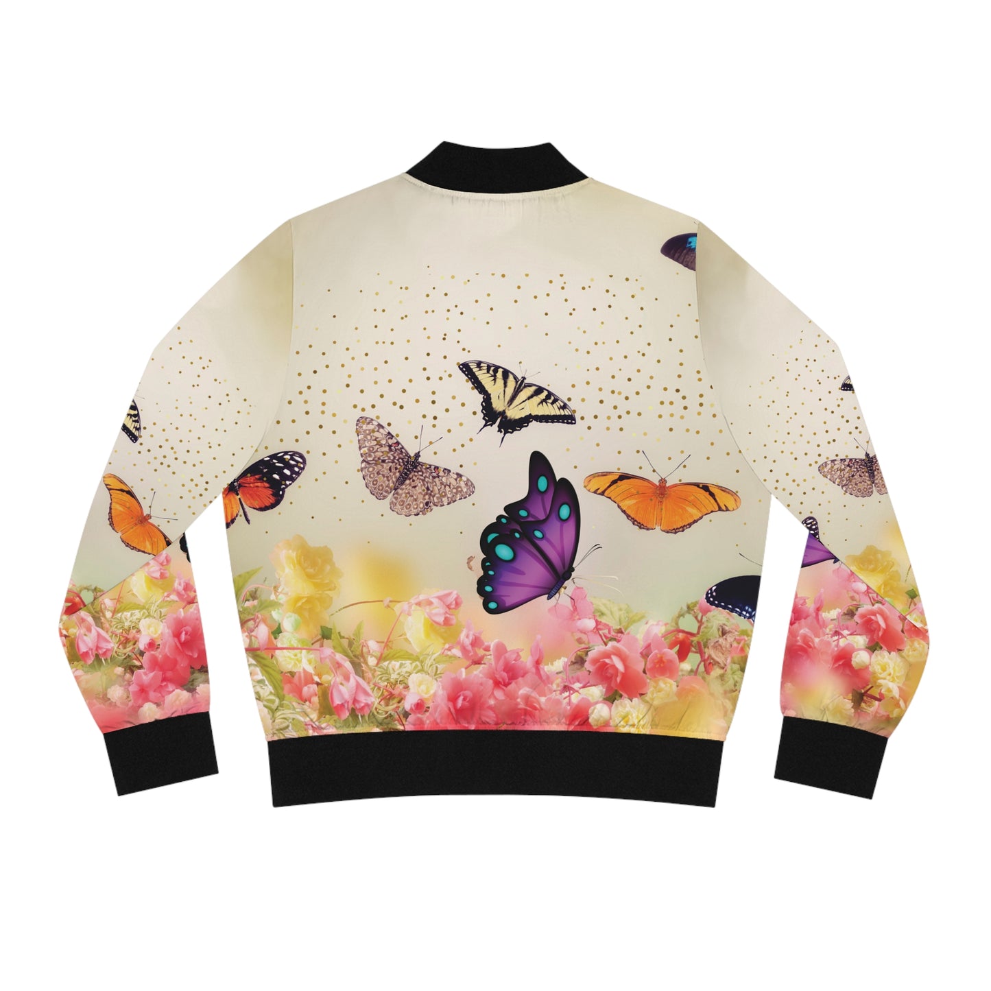 Tan Butterfly Women's Bomber Jacket