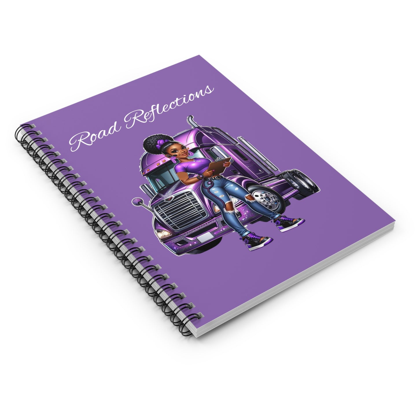 Purple "Road Reflections" Spiral Notebook