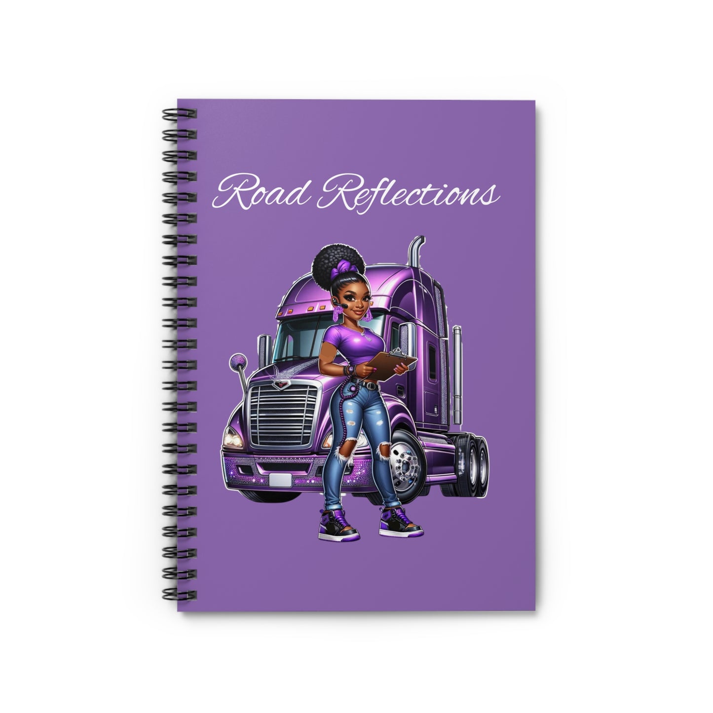 Purple "Road Reflections" Spiral Notebook